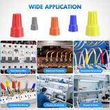 400PCS Blue Wire Connectors Kit 20-18 AWG Electric Wire Caps Insulating Insert Twist Electrical Wire Terminal with Spring for Connect Electrical Wiring Automotive Car Truck Boats Marine