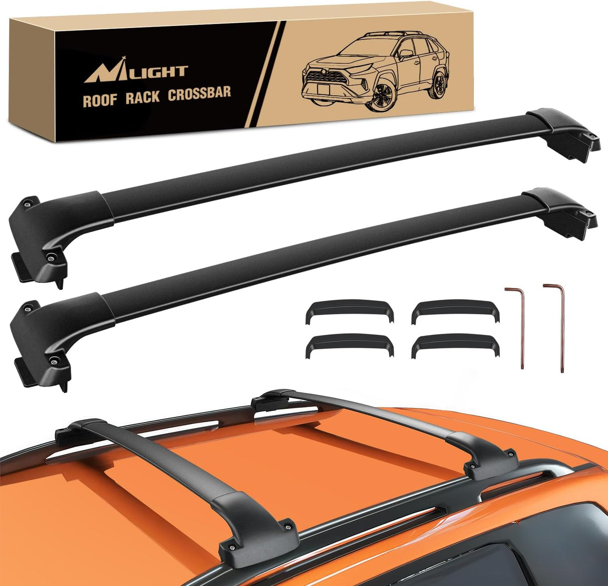 Roof Rack Cross Bars Fit for Subaru Crosstrek 2018-2023 & Impreza 2017 18 19 20 21 22 2023 Aluminum Rails Crossbars with Rubber Pad for Rooftop Cargo Carrier Kayak (Only Fit Raised Side Rails)