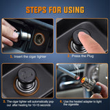 2 Pack Cigarette Lighter 12V DC Car Replacement Socket with Terminals Wires Built-in Fuse auto Cigarette Lighter Adapter Push Button car Accessory Replacement Plug for Car Truck RV UTV Boat