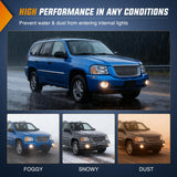 Fog Lights Assembly Compatible with 2002 2003 2004 2005 2006 2007 2008 2009 GMC Envoy Foglight Replacement w/880 12V 27W Bulbs Clear Lens