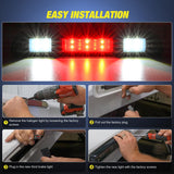 Third Brake Light Tail High Mount 3rd Stop Cargo Reverse Lights Smoked Lens Compatible with Ford F150 1994 1995 1996 F250 F350 Bronco 1992 1993 1994 1995 1996 1997 Pickup Truck Rear Cab Lamp