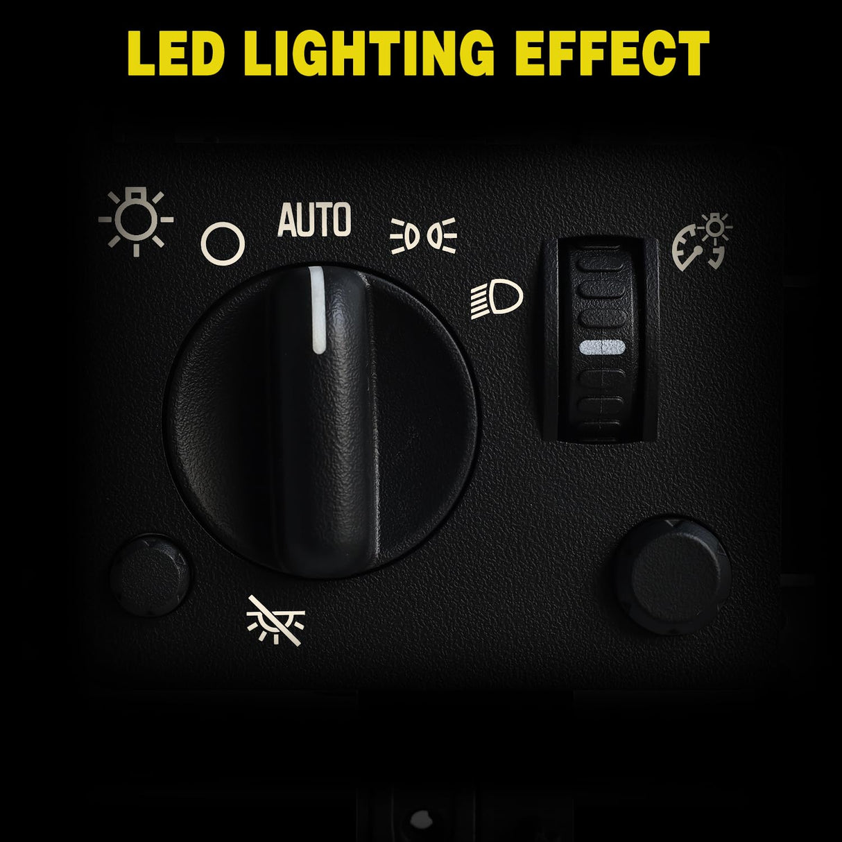 Headlight Dimmer Switch Compatible with 2004 2005 2006 2007 2008 2009 2000 2010 2011 2012 Chevy Colorado 2004-2012 GMC Canyon Warm White LED Light w/o Fog Light