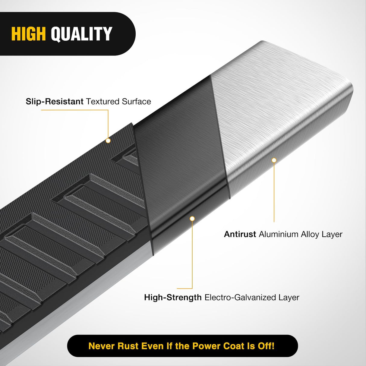 Running Boards for Toyota Tacoma 2005-2023 Double Cab | for 2 Full-Size Door & 2 Half-Size Door 6 Inch Side Step Nerf Bars Stainless Steel