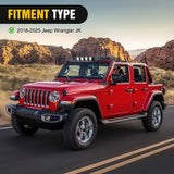 Front Windshield Frame Cover Roof Sun Visor Cowl Body Armor with 4 x LED Lights Compatible with 2007-2018 Jeep Wrangler JK JKU Unlimited, Windscreen Rack Protector Stand