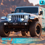 7 Inch LED Offroad Driving Lights High Low Beam 2 PCS 80W Round White Light Side Shooter Spot Flood Fog Light Pod w/ 16 AWG DT Connector Wiring Harness Kit for Jeep Truck ATV UTV SUV