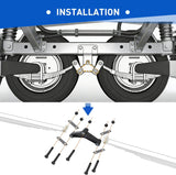 Trailer Axle Equalizer Shackle Kit Double Eye Springs Suspension | Fits 3500 to 5200 lbs Axles Dual Stage Anti Rust Coating includes Nylon Bushings Bolts Nuts Straps Repair Parts Black