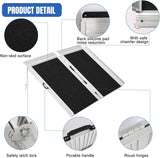 2 Feet Portable Wheelchair Ramp with Quick-Lock Non-Skid Aluminum | Handicap Ramps with Handle Folding Threshold Ramp for Home Steps, Stairs, Doorways, Scooter, Porch, Cart 800LBS Capacity