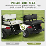 Golf Cart Rear Seat Cover 1PC Black Leather Club Car EZGO Yamaha | Thick PVC Leather Diamond Design Breathable Water Repellent Scratch Resistant Fits Club Car EZGO Yamaha Aftermarket Seats