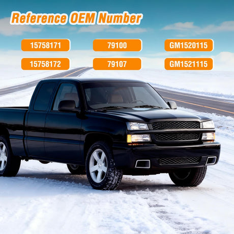 Extended Cab Door Handle Left Driver & Right Passenger Rear Car Door Handles Compatible with 1999 00 01 02 03 04 05 06 2007 Chevy Silverado GMC Sierra 1500 2500 3500 Replace#15758171,15758172
