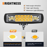 6 Inch Yellow LED Light Pods 2 PCS 60W Flood Spot Combo Beam Off Road Work Driving Fog Lighting for 12V 24V ATV UTV Pickup Truck Tractor Boat