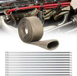 Titanium Spark Plug Wire Heat Shield Sleeve 1 Inch ID x 10' | 3632°F Heat Protection Cover for Fuel Line, Wire Loom, Brake Cable & Diesel Heater Exhaust