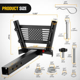 Dual Hitch Mount Flagpole Holder fits 2 Inch Receivers | Heavy Duty Metal Mount Kit Compatible with 0.87 to 1.38 Inch Diameter Flag Tube for Trucks SUV RV Pickup Camper Trailer Jeep