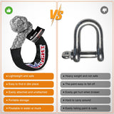 2PCS Synthetic Soft Shackle 1/2 Inch x 24 Inch & Recovery Ring Kit - 56,000 LBS Shackle Breaking Strength with 46,000 LBS MBS Snatch Pulley for 4x4 Truck SUV ATV UTV Off-Road Vehicle Extraction (Gray)