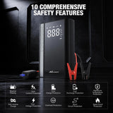 Jump Starter with Air Compressor 3500A 150PSI Portable Car Battery Booster 9.0 Gas & 8.0L Diesel with Auto-Shutoff Digital Tire Inflator 12V Battery Power Supply w/Large LCD Display