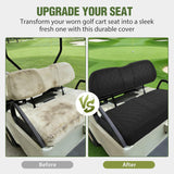 Golf Cart Front Seat Cover 1PC Black Leather Club Car DS | Waterproof Leather No Staple Design All Season Protection Sun Scratch Resistant Cover Fits 2000-2026 Club Car DS