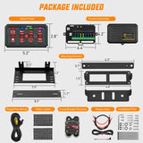 8 Gang Switch Panel Red Circuit Control Relay System with Fuse Wiring Harness Toggle Momentary Strobe Flash Modes Automatic Dimmable ON Off Pod 12V 24V for Car Truck Camper SUV