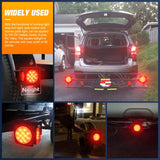 LED Trailer Light Kit 2 PCS Square Stop Turn Tail Side Marker Lights Steel Mounting Box License Plate Bracket Submersible IP68 For 12V Utility Boat Camper RV Truck