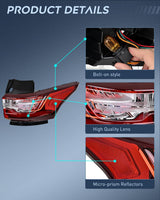 Taillight Assembly for 2018 2019 2020 2021 Chevy Traverse | LED Outer Tail Light OE Style Rear Lamp Replacement Passenger Side