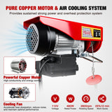 440LBS Electric Hoist 110V Electric Hoist Winch with Wireless & Wired Remote Control, Hoist Lift Winch Single/Double Slings 39FT Lifting Height w Emergency Stop for Garage Warehouse Factories