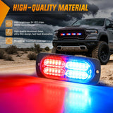 4PCS 24LED Emergency Strobe lights 12V 24V Red Blue Surface Mount Grille Hazard Safety Warning Light Sync Feature Side Flashing Marker Flash for Car Truck Campers