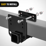 RV Bumper Hitch Receiver, Height Adjustable Trailer Hitch Adapter, 2 Inch Receiver for RV Bumper, Heavy Duty Steel RV Hitch for Cargo Carrier Bike Rack Trailer Towing Ball Mounts