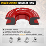 2PCS Synthetic Soft Shackle 1/2 Inch x 24 Inch & Recovery Ring Kit - 56,000 LBS Shackle Breaking Strength with 46,000 LBS MBS Snatch Pulley for 4x4 Truck SUV ATV UTV Off-Road Vehicle Extraction (Red)