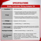 Wiring Harness Kit Brake Controller Wiring Harness Adapter for Ram 1500 2500 3500 Dodge Pickup 2013 2014 Factory Towing Package Required Towing Hitch Trailer RV
