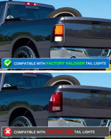 Taillight Assembly Compatible with 2009 2010 2011 2012 2013 2014 2015 2016 2017 2018 Dodge Ram 1500 2010-2018 Ram 2500 3500 Incandescent Type Upgrade LED Tail Lights Rear Brake Lamps