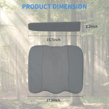 Car Seat Cushion Grey Leather Breathable Mesh Splicing Cushion Memory Foam Suitable for Daily Life Driving Relieves Sciatica and Tialbone Pain Improves Drive Visibility