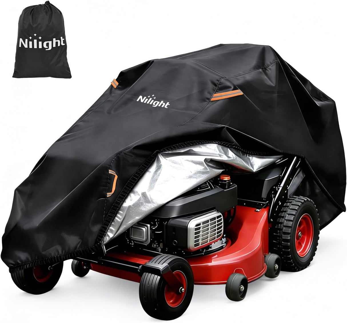 Zero Turn Mower Cover 76 Inch, Waterproof Lawn Mower Cover | Fits Mowers up to 76 InchL x 47 InchW x 47 InchH, 420D Heavy Duty Fabric, All-weather & UV Protection