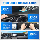 Dash Cover for Toyota Rav4 2019 2020 2021 2022 2023 2024, Custom Fit Suede Dashboard Mat Non‑Slip Sunshade Glare Protector Interior Accessories Black