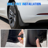 Mud Flaps for Tesla Model 3 2017 2018 2019 2020 2021 2022 2023, No Drilling Precision Fit Exterior Accessories Heavy-Duty Splash Guards Protection, Front & Rear Set