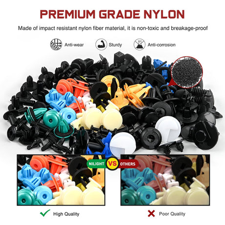 1390Pcs Car Push Retainer Clips Auto Fasteners Kit Included 33 Most Popular Sizes Nylon Bumper Fender Rivets with 1 Fasteners Remover 10 Cable Ties for Toyota GM Ford Honda Chevy