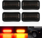 Fender Side Marker Lights 4 PCS 21 LED Smoke Lens Red Amber Front Rear Clearance Light Compatible with 2015-2022 Chevy Silverado GMC Sierra 2500HD 3500HD Dual Wheeler Trucks