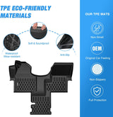 TPE Floor Mats for All Mercedes Benz Sprinter 2500 3500 2019 2020 2021 2022 2023 2024 2025 Weather Custom Fit Heavy Duty Floor Liners