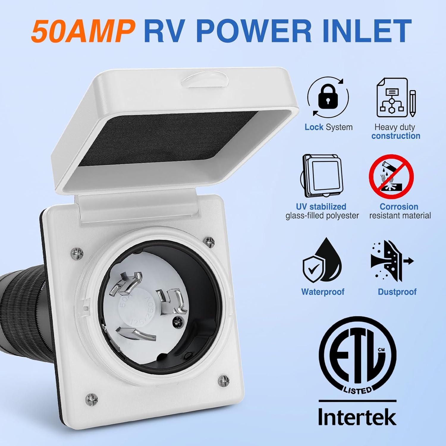 50AMP RV Power Inlet Nilight