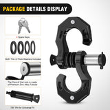 2 Pack 3/4 Inch D-Ring Separate Shackle with 7/8 Inch Lock Pin 45,000 lbs Break Strength, Off Road Recovery Shackle with Isolators Washers for Use with Tow Strap, Winch, Truck Vehicle (Black)