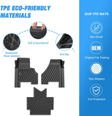 TPE Floor Mats for Freightliner Cascadia 2018 2019 2020 2021 2022 2023 All Weather Custom Fit Heavy Duty Floor Liners