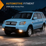 Fog Lights Assembly Compatible with 2006 2007 2008 Honda Pilot w/H11 12V 55W Bulbs Clear Lens Driver and Passenger Side