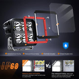 LED Pod Lights Heated Lens with Amber DRL 4 Inch 60 W Square Super Spot Light 16AWG Wiring Harness Kit for Offroad Driving Light Anti Freeze Function LED Work Lights for Truck UTV ATV SUV Jeep