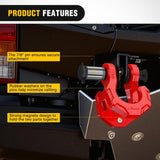 2 Pack 3/4 Inch D-Ring Separate Shackle with 7/8 Inch Lock Pin 45,000 lbs Break Strength, Off Road Recovery Shackle with Isolators Washers for Use with Tow Strap, Winch, Truck Vehicle (Red)