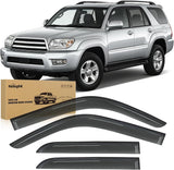 Window Visors for Toyota 4Runner 1996 1997 1998 1999 2000 2001 2002 | Fresh Air Ventilation, Rain & Sun Protection Outside Mount Rain Guards Vent Visors Window Deflectors Smoke Tint, 4PCS