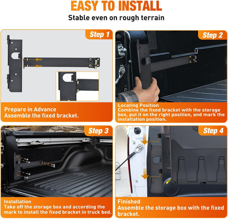 Truck Bed Tool Box Driver Side & Passenger Side Truck Toolbox Fit for Chevrolet Silverado GMC Sierra 1500 2500 3500 2007-2018 Swing Case Truck Bed Storage Box w Lockable Lid Wheel Well Toolbox