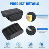 Center Console Cover for Jeep Wrangler JL Gladiator JT 2018-2026 | Nappa Leather Armrest Cover for Car with Storage Pocket Waterproof Center Console Pad Anti-Scratch Arm Rest Box Cover, Black