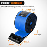 Truck Straps 4 Inch x 30' Heavy Duty Tie Down with Flat Hooks | 16800LBS Break Strength & 5400LBS WLL for Flatbed Trailer Cargo Control Recovery Tree Saver 10 Pack Blue