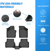 TPE Floor Mats for Volkswagen VW Jetta 2012 2013 2014 2015 2016 2017 2018, All Weather Custom Fit Heavy Duty Floor Liners