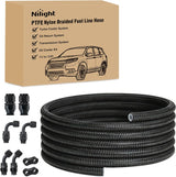 6AN 10FT PTFE Fuel Hose Kit with 8PCS AN6 Fittings&Hose Separators | Fit E85 Nylon Stainless Steel Braided Fuel Hose Universal for Automotive Racing Engines