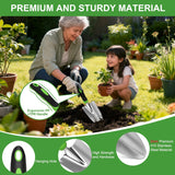 Gardening Tools 7-Piece Heavy Duty Garden Tool Set Gardening Supplies Gifts for Women Men Gardening Hand Tool Kit with Non-Slip Ergonomic Handle, Durable Garden Bag, Pruning Shears, Black Green