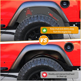 TJ Rear Inner Fender Liners Fit for 1997 1998 1999 2000 2001 2002 2003 2004 2005 2006 Jeep Wrangler TJ & LJ 2PCS Offroad Powder Coated Steel Splash Mud Guard Wheel Well Liner Covers