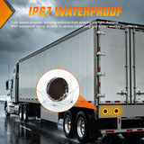 Trailer Tail Lights 2PCS 4Inch Round 32LED Smoked Amber Halo | Grommet Mount IP67 Waterproof Marker Clearance Stop Brake Turn Running Taillights for Trailer Truck Pickup Camper RV